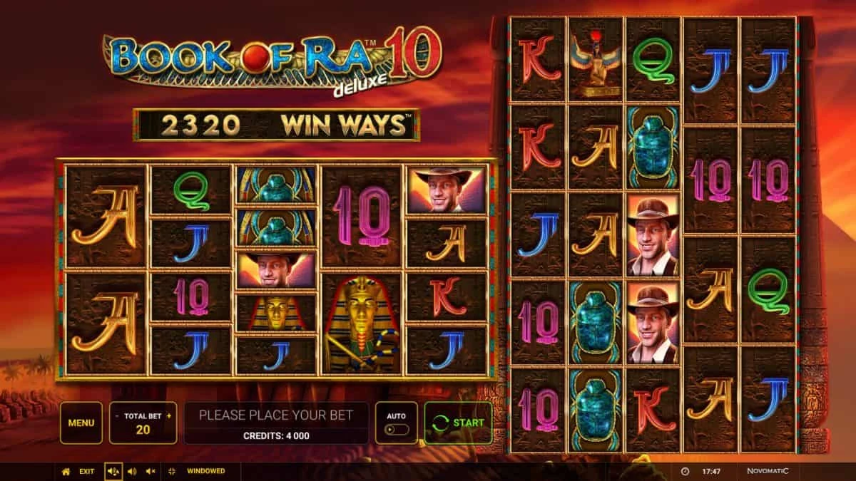Book of Ra deluxe 10: Win Ways: zweite offizielle Spielfeldansicht