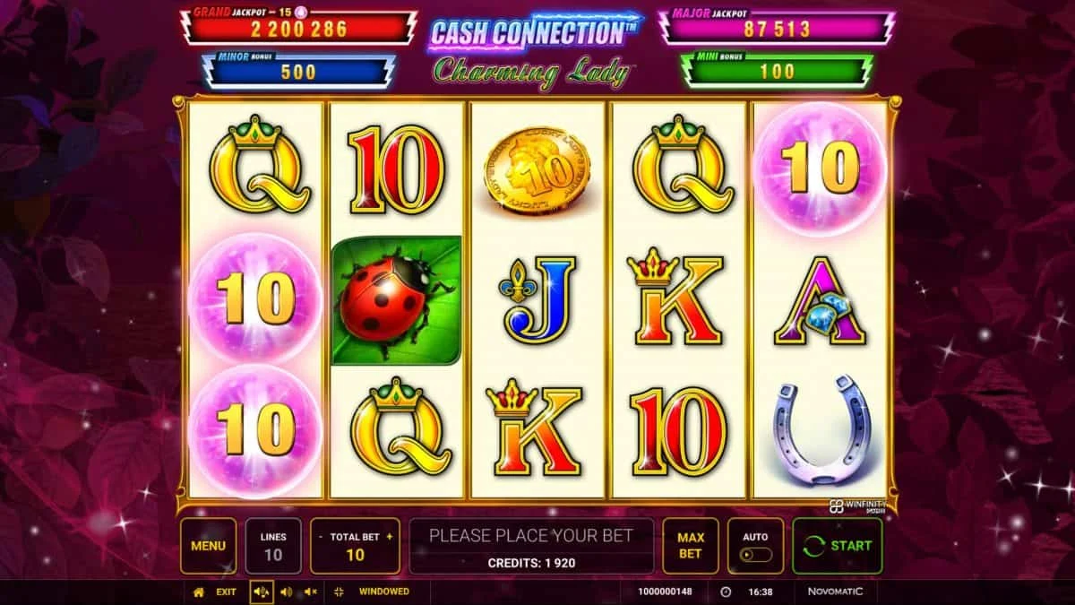 Cash Connection Charming Lady: Sphären auf dem Feld und vier Jackpotanzeigen