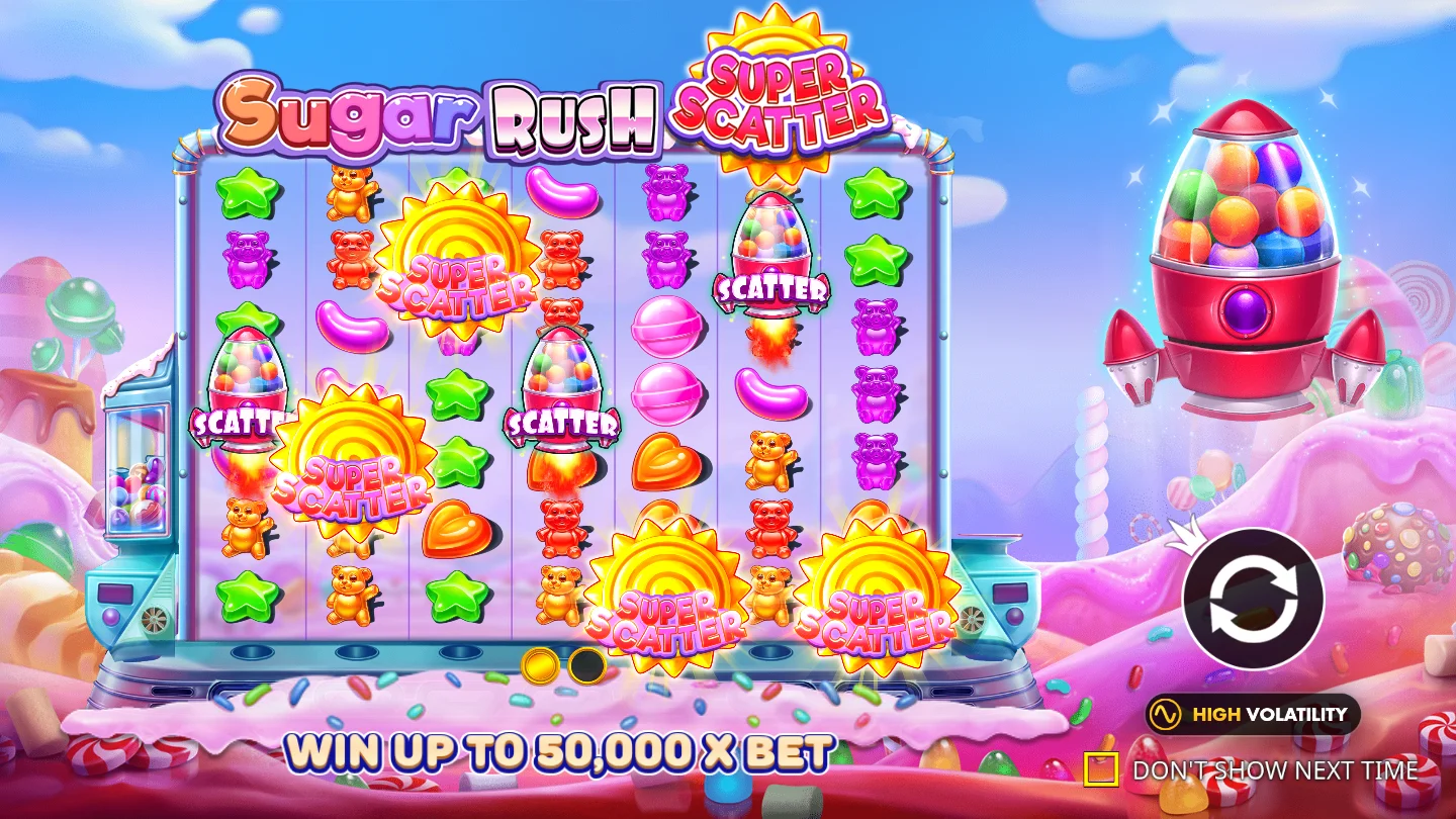 Sugar Rush Super Scatter: Titelmotiv der offiziellen Demo