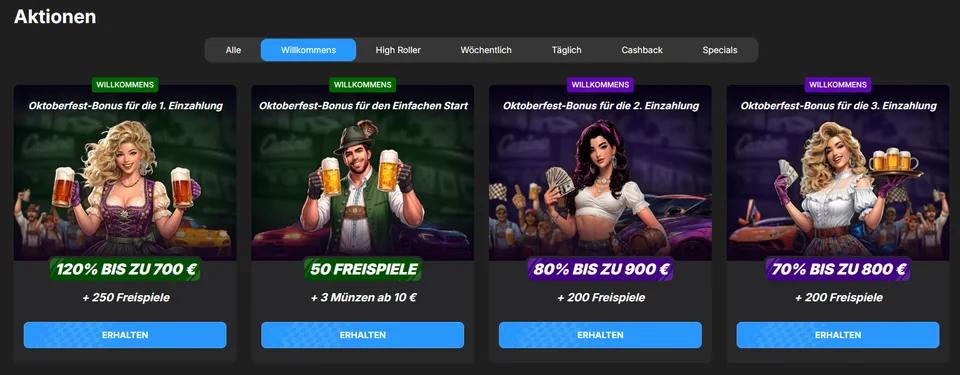 Need For Spin Aktionsseite mit Willkommensangeboten