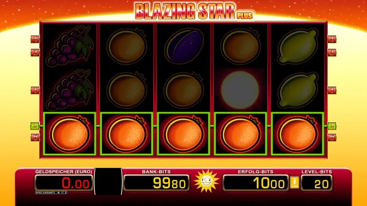 Blazing Star: Früchte und Sterne auf fünf Walzen