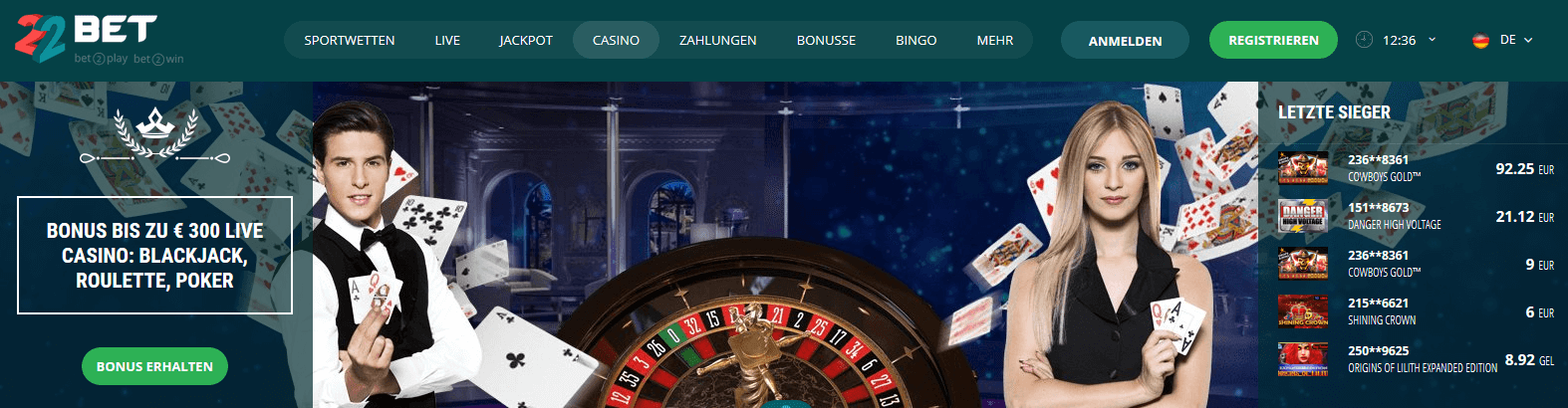 22bet Casino Website