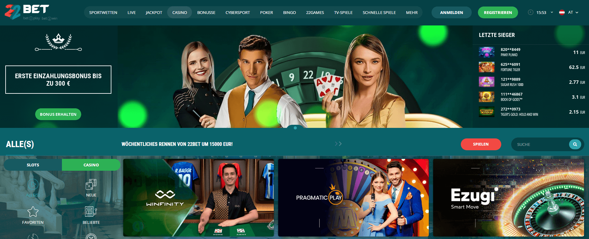 22Bet Casino Website