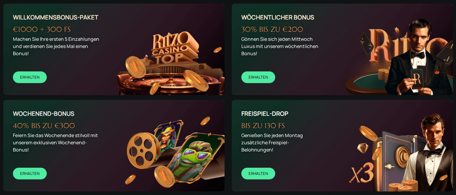 Ritzo Casino Boni und Aktionen